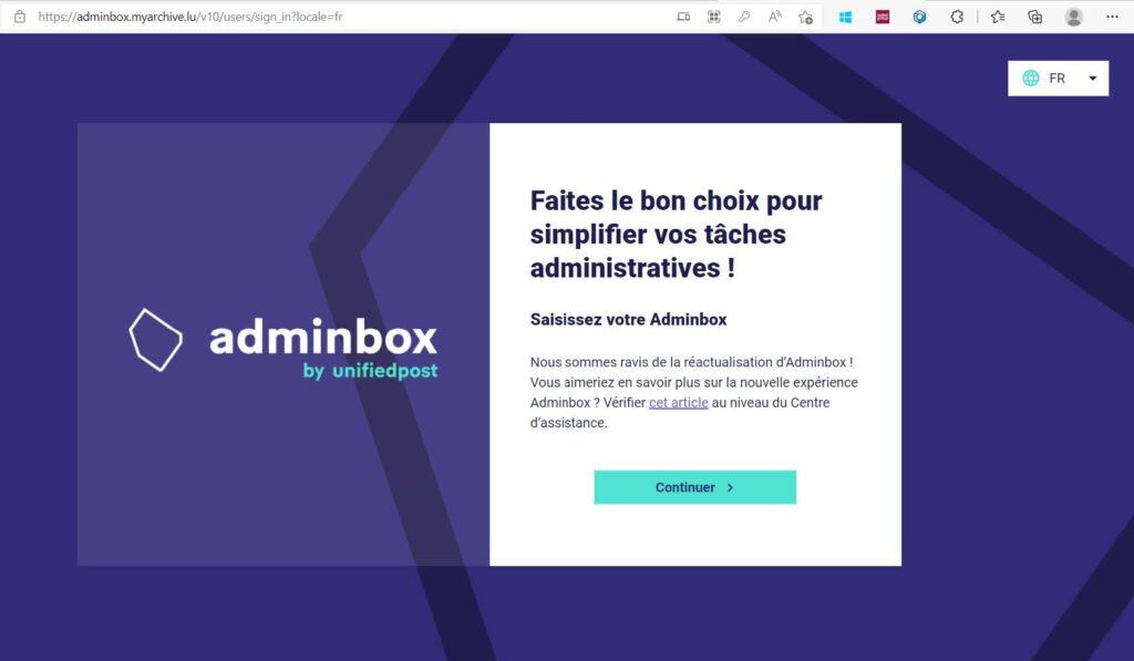 AdminBox une solution digitale dédiée à la gestion des données RH et de paie de votre entreprise - Interface acceuil